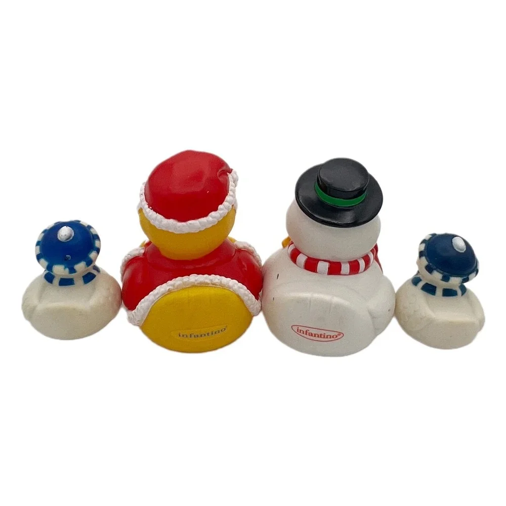 Infantino Christmas Rubber‎ Duck Lot Santa Snowman & Winter Ducks Bath Toy Decor
